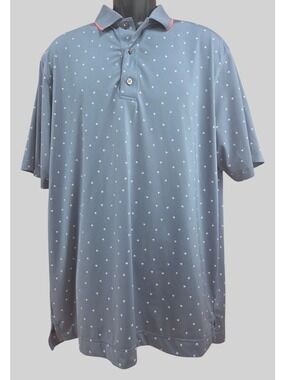 FootJoy Mens Golf Polo Shirt Gray Triangle Print Size Large